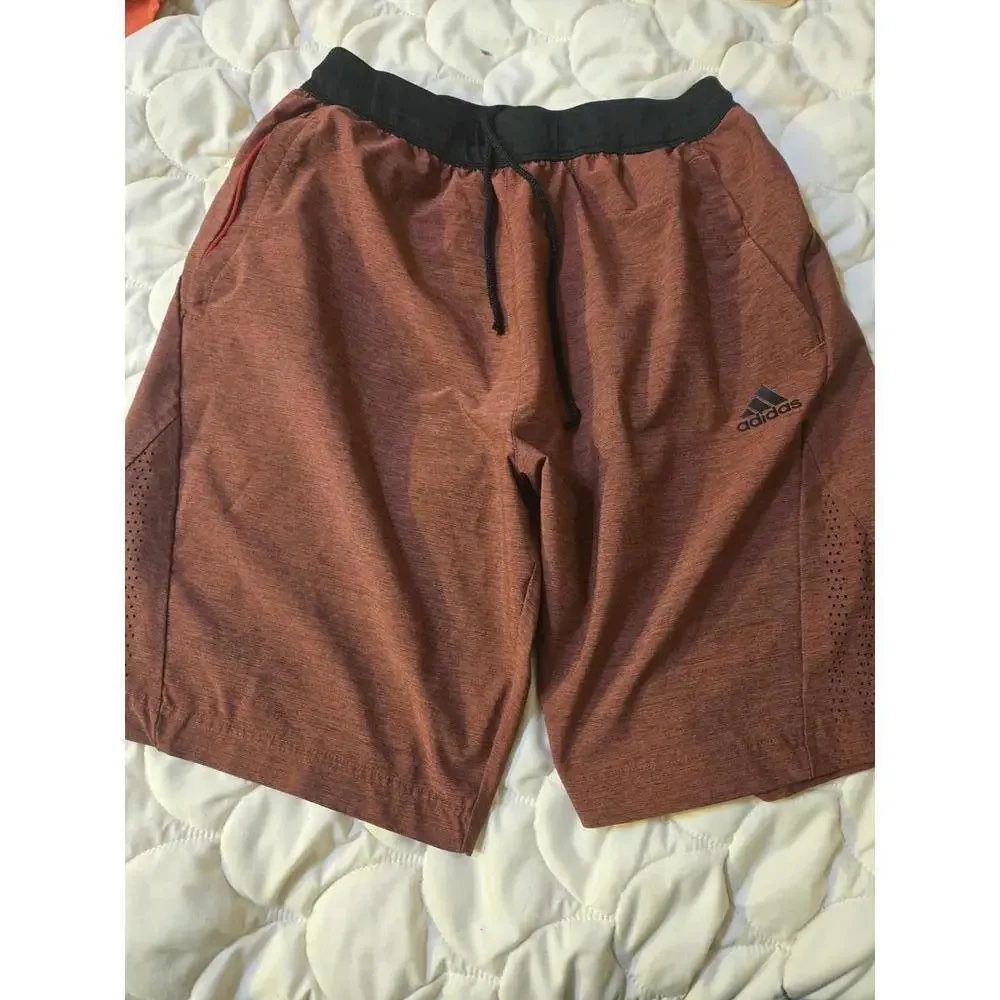 Adidas Men's Casual Shorts in Red with Black Waistband